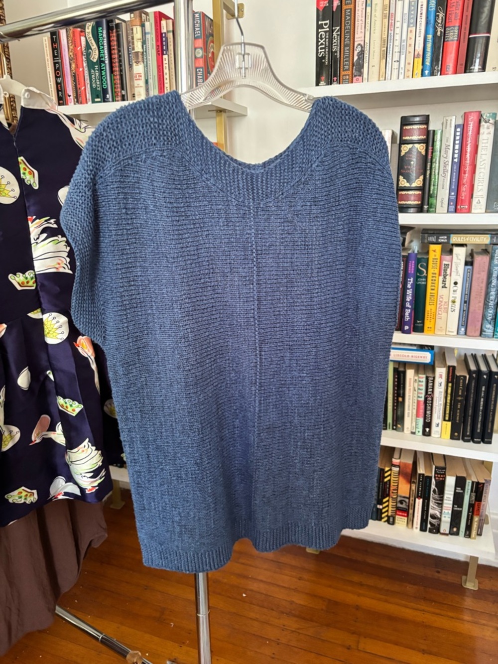 Cable & Gauge Denim Blue Knit Boat Neck Sweater